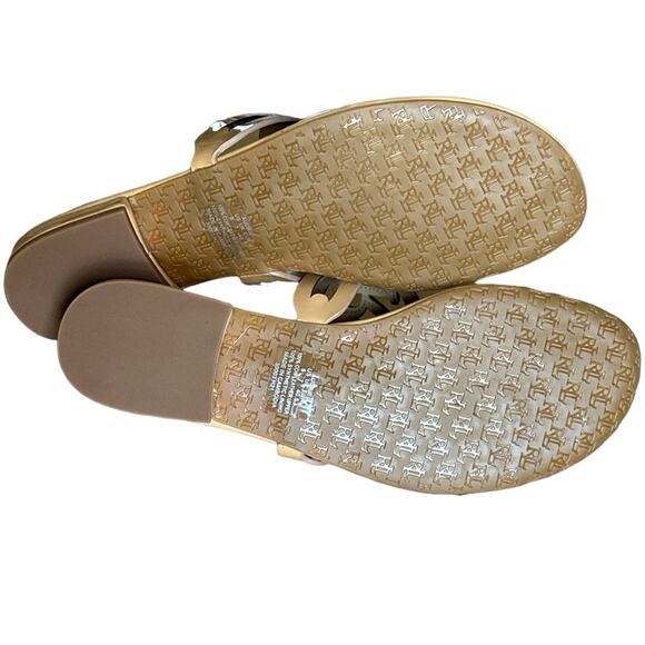 New Women's Lauren Ralph Lauren Tan Audrie Jelly Flip Flop Sandals‎ size 9 - Picture 4 of 4